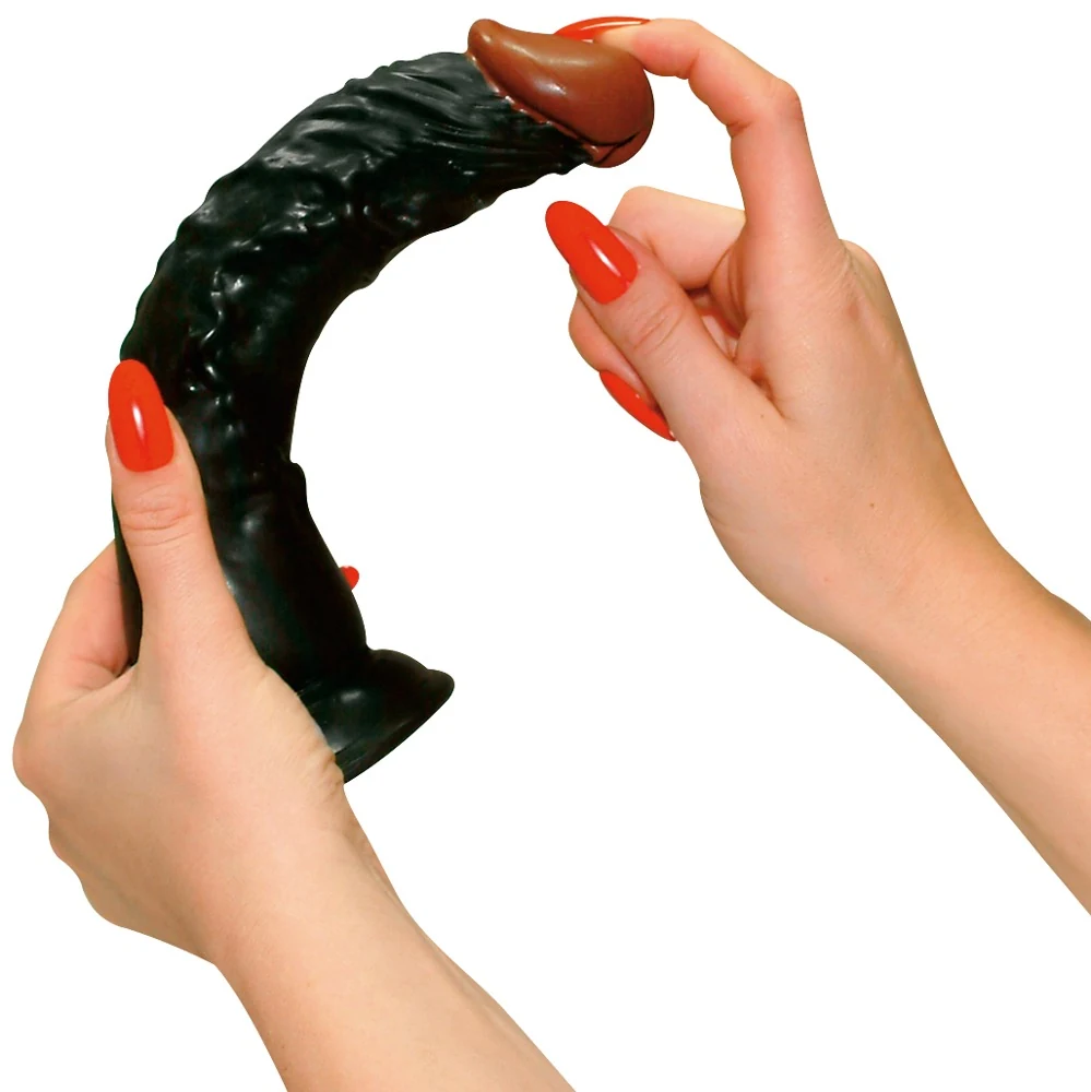 Buigzame natuurdildo met zuigvoet 23 cm