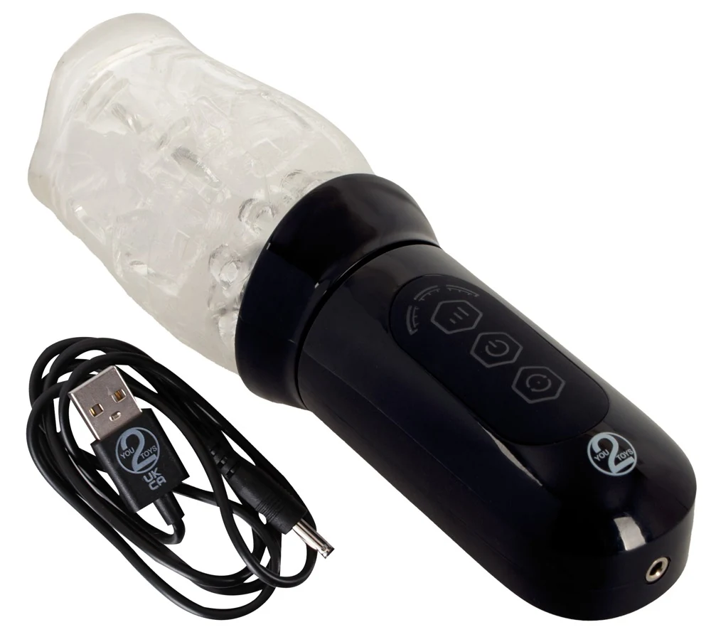 Roterende masturbator met zachte sleeve