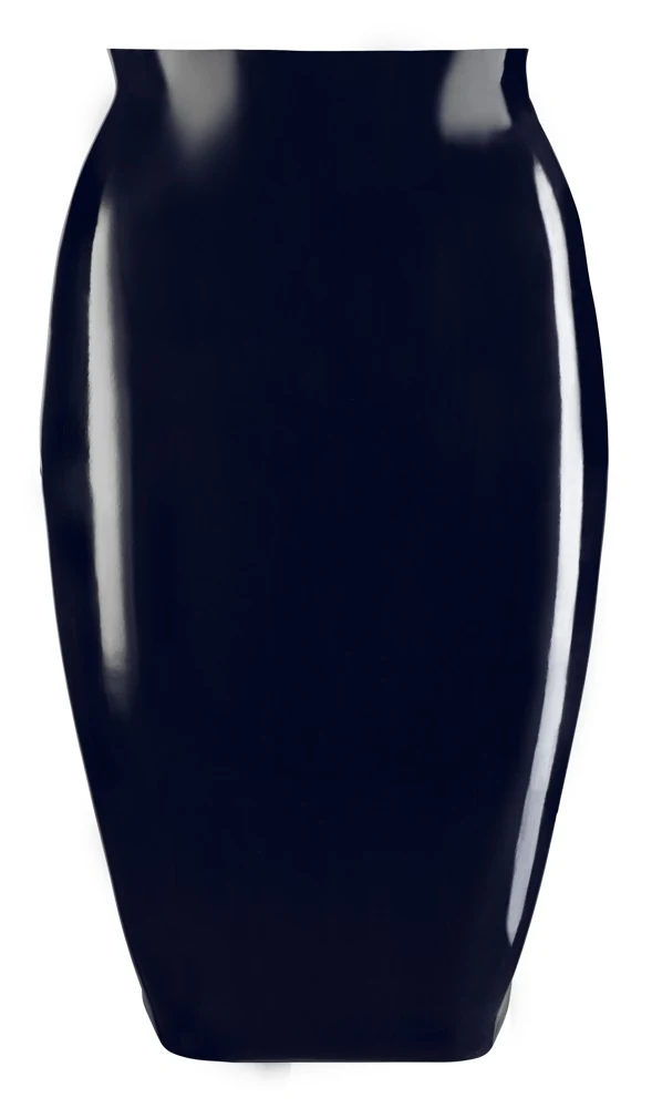 Taillehoge latex rok knielang