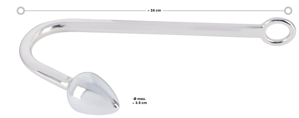 Anaalplug met haak van aluminium