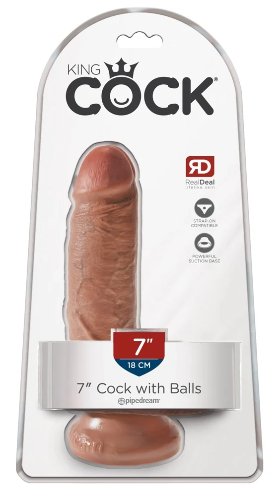 Realistische natuurlijke dildo met zuigvoet 17,8 cm
