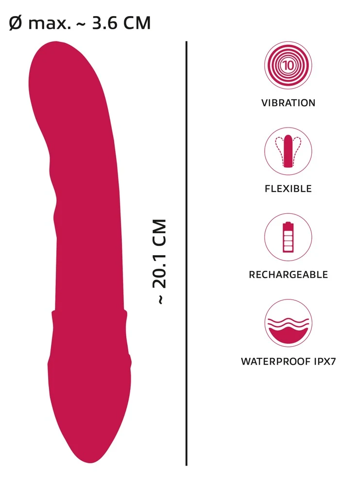 You2Toys waterproof siliconen vibrator met doucheaansluiting