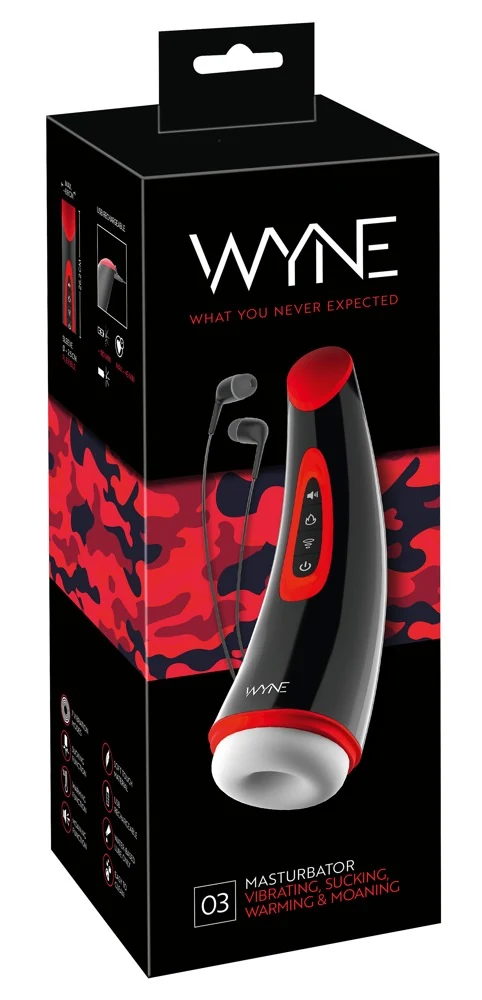 WYNE masturbator met vibratie, zuigfunctie en warmte