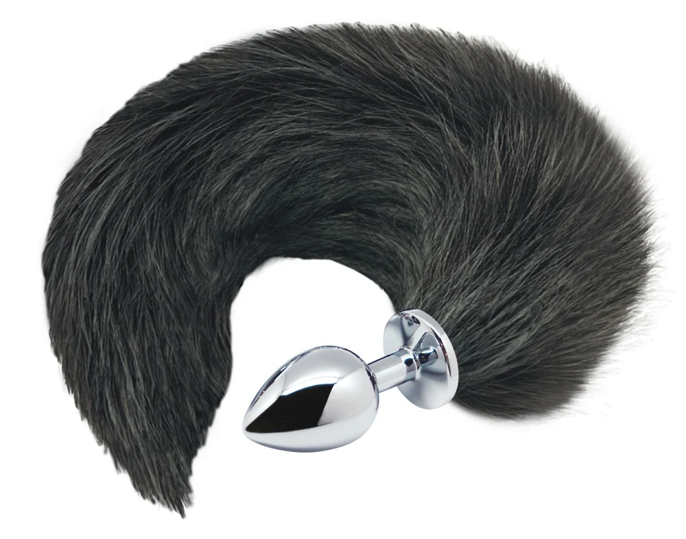 Black & White Fox Tail anaalplug S