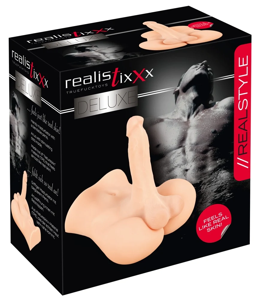 Realistische torso masturbator met dildo en anale opening