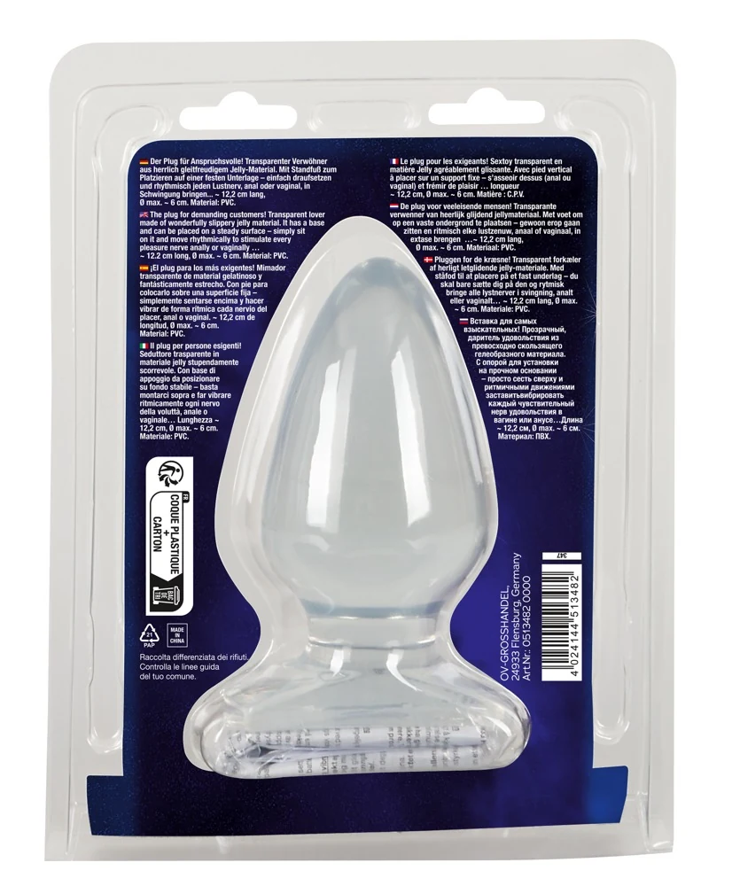 Crystal Clear Big Plug transparante anaalplug
