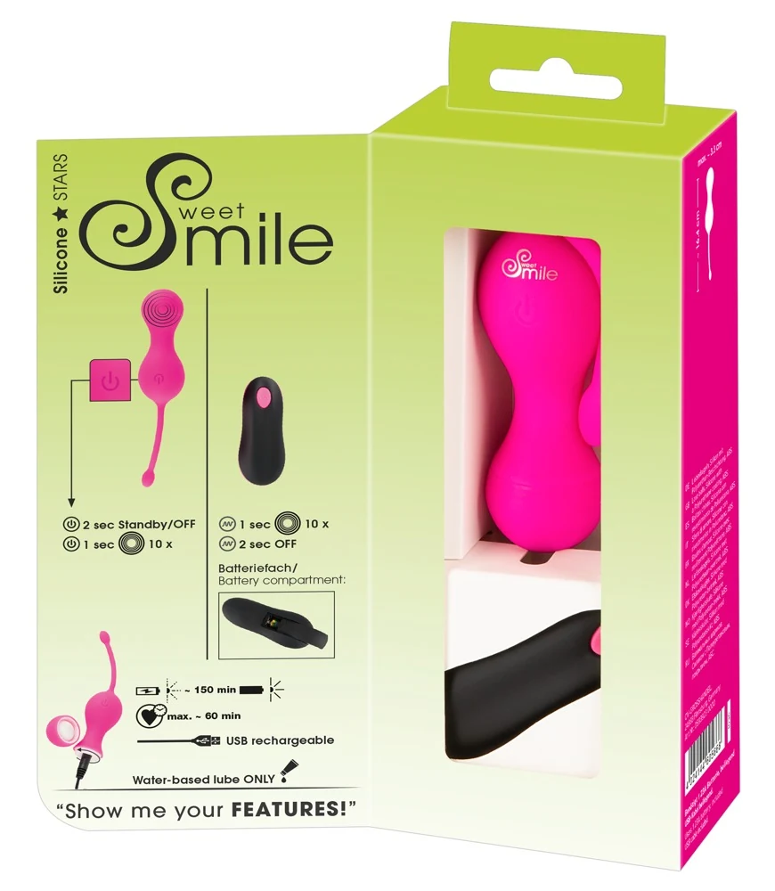 Sweet Smile oplaadbare vibro-bal duo met afstandsbediening