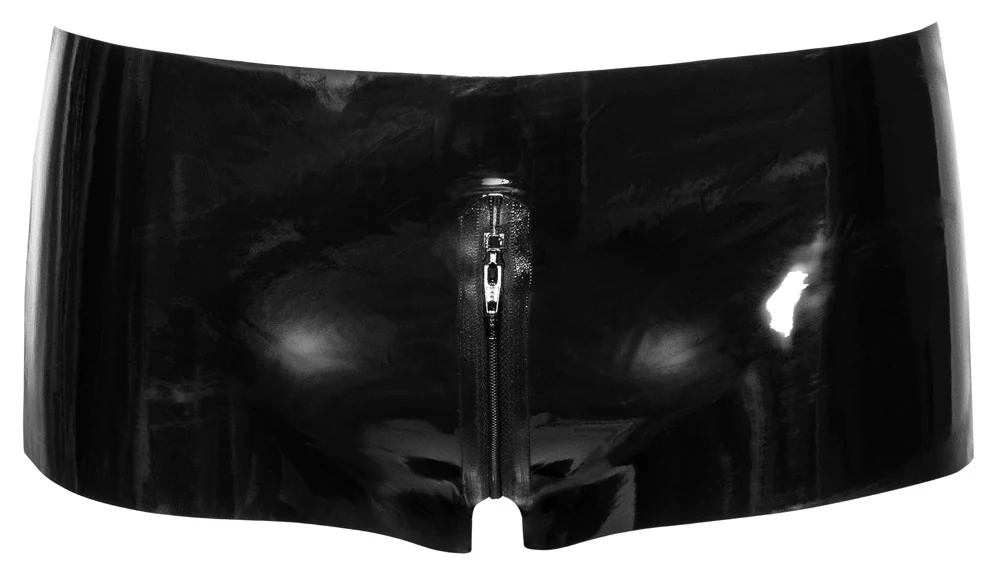 Latex hot pants met rits