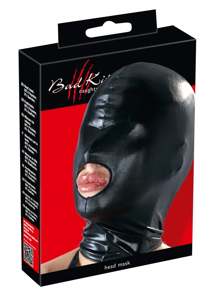 Wetlook hoofdmasker met mondopening