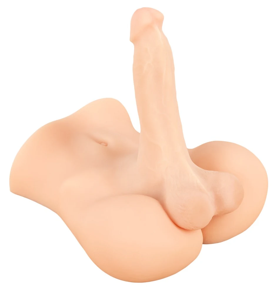 Realistische torso masturbator met dildo en anale opening