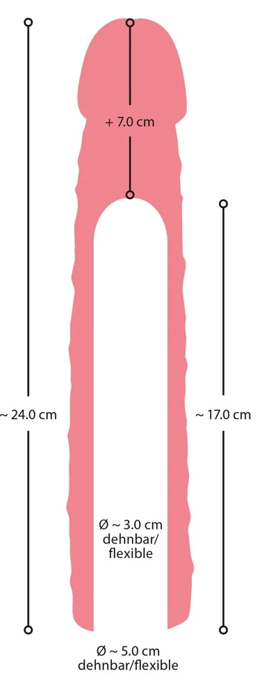 Nature Skin penis sleeve verlengend 24 cm