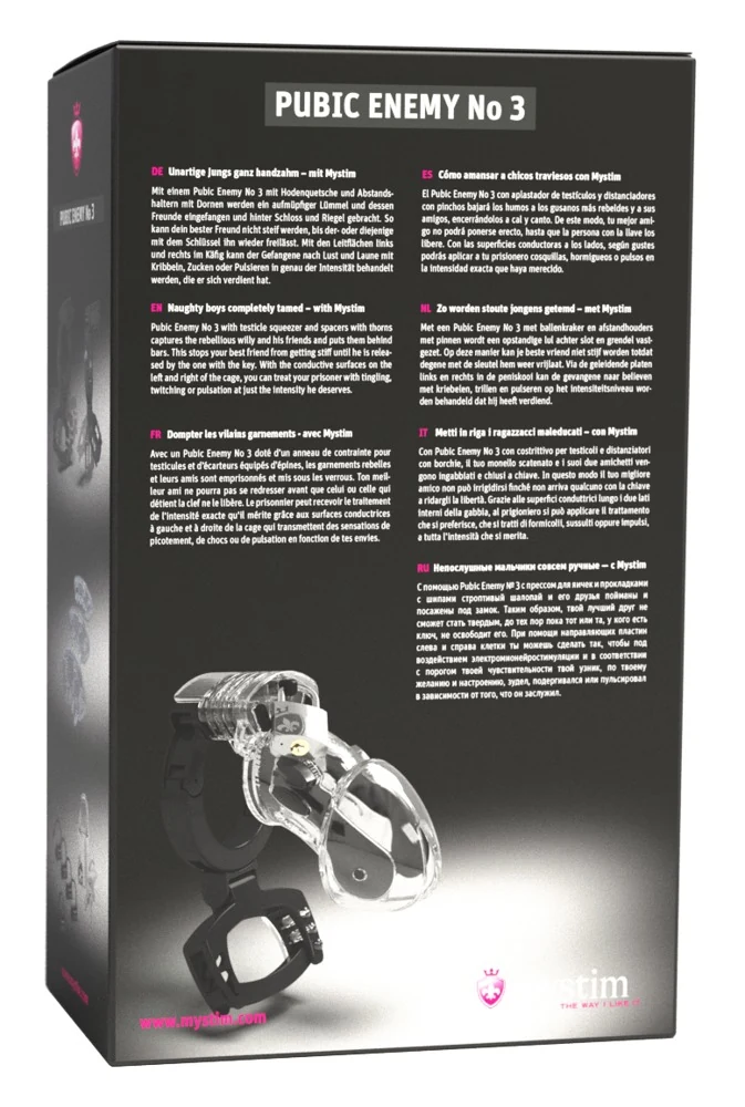 Mystim Pubic Enemy No 3 Peniskooi met E-Stim