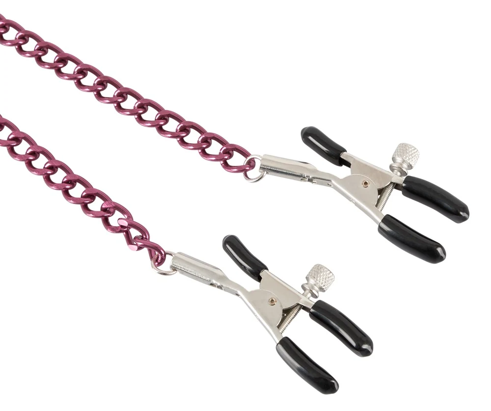 Tepelklemmen met paarse ketting