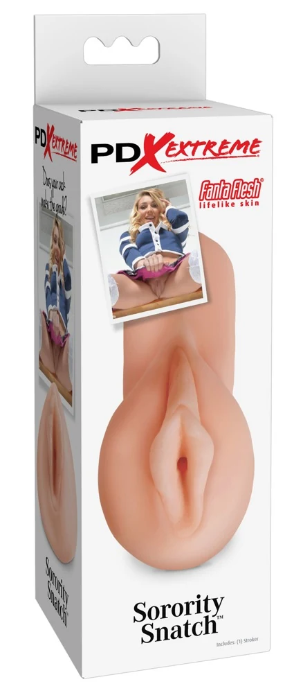 Realistische masturbator met rekbare opening