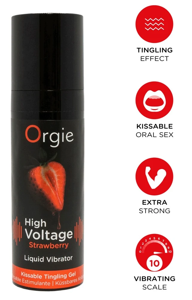 Orgie High Voltage Strawberry Liquid Vibrator 15 ml