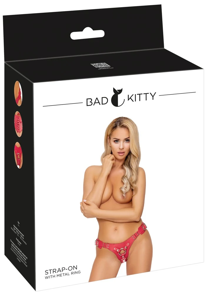 Bad Kitty strap-on in rode lederlook