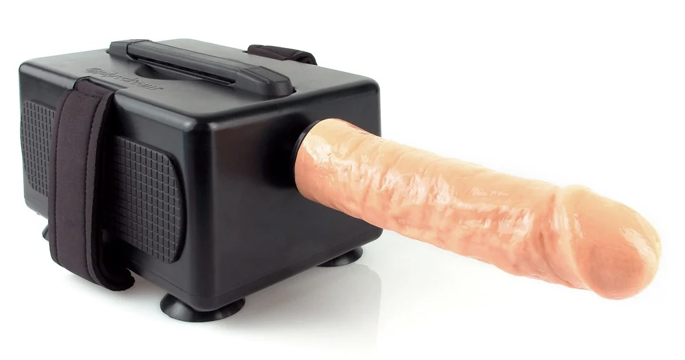 Draagbare sexmachine met dildo's en vibrator
