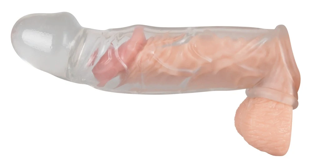 Transparante penishuls met verlengstuk en balring