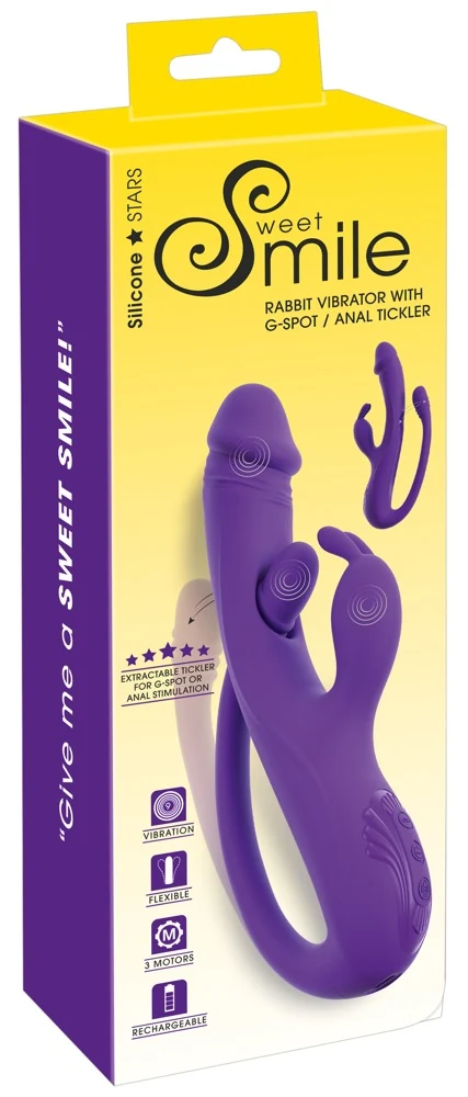 Sweet Smile rabbit vibrator met G-spot en anal tickler