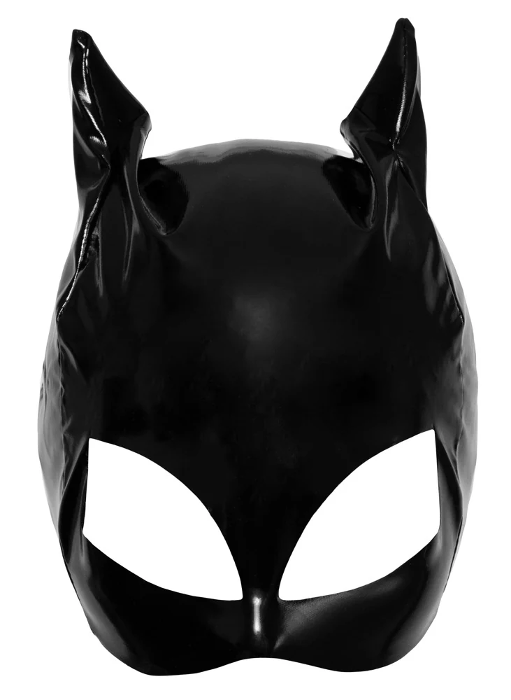 Lak kattenmasker half gezicht