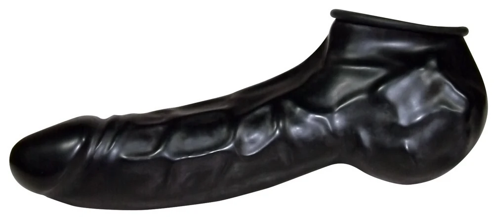Black Sleeve latex penis- en balhuls