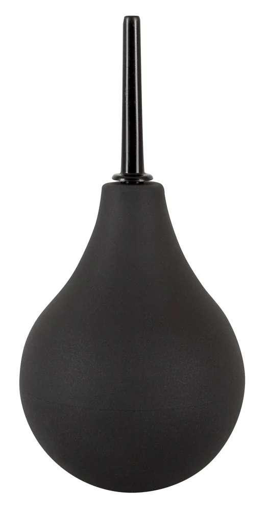 Zwarte siliconen set met plug, string, douche en vibrator