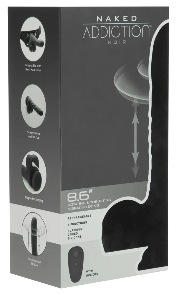 Naked Addiction roterende en stuwende vibrator 22,8 cm