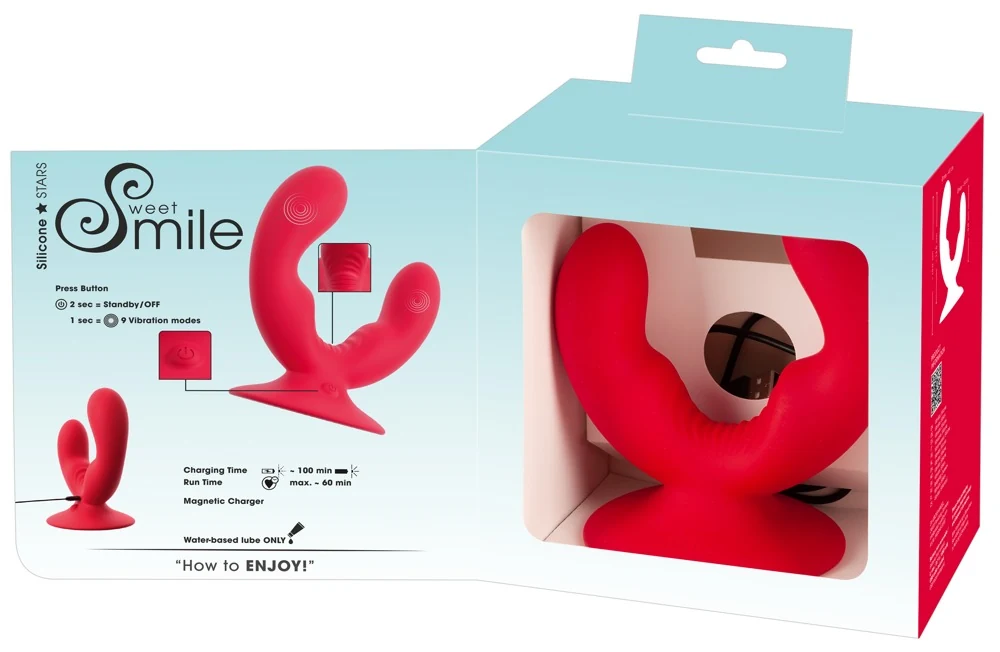 Sweet Smile dubbele vibrator met zuigbasis
