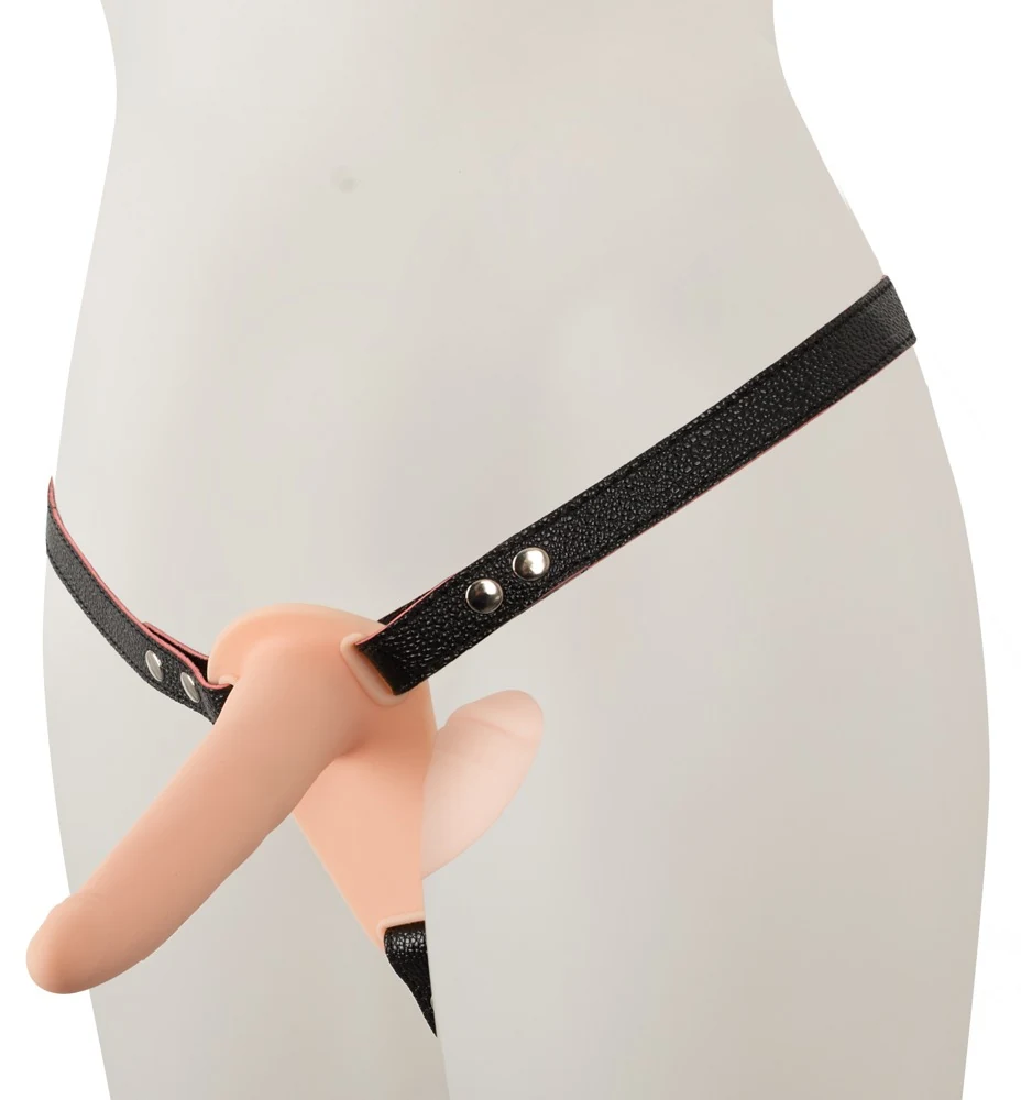 Dubbele strap-on dildo met vibrobullet