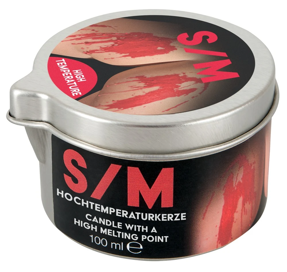 Rode SM kaars in gietpot