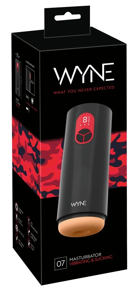WYNE 07 automatische masturbator met vibratie en zuigfunctie