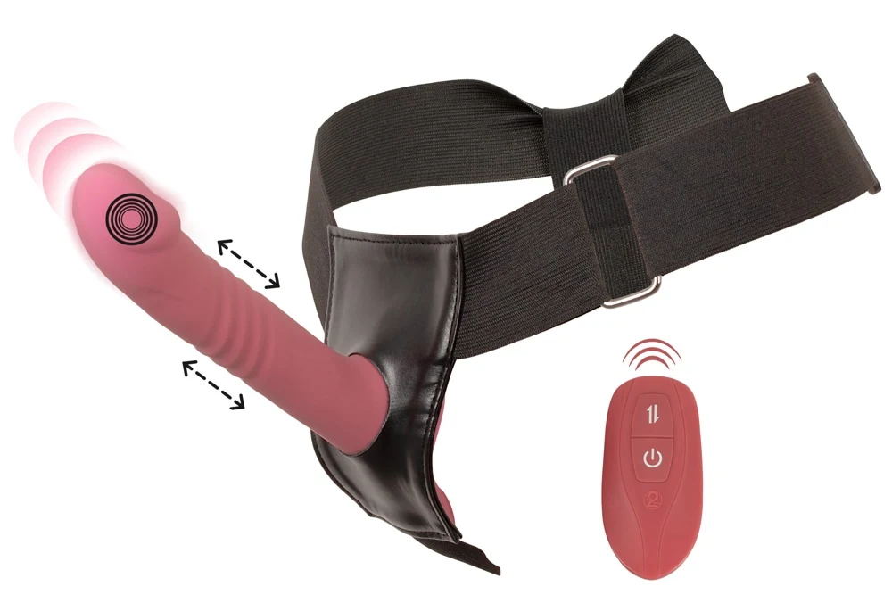 Strap-on set met stuwende vibrator en afstandsbediening