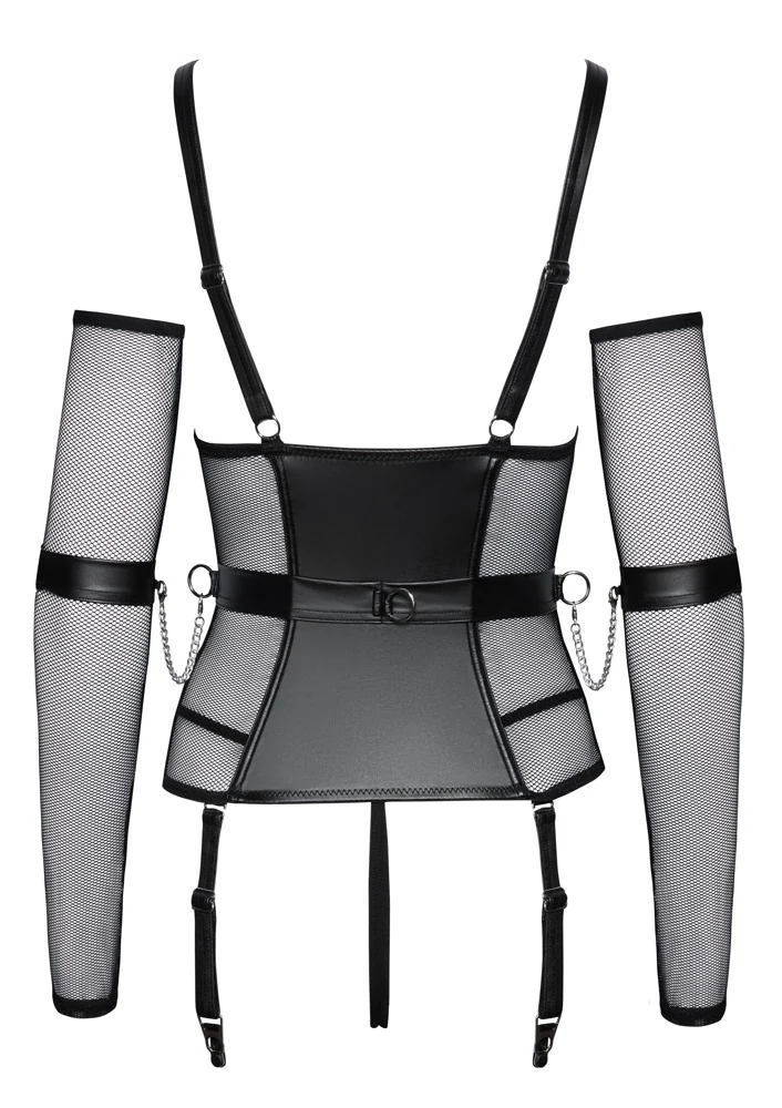 Cottelli Bondage lingerieset met jarretelhemd