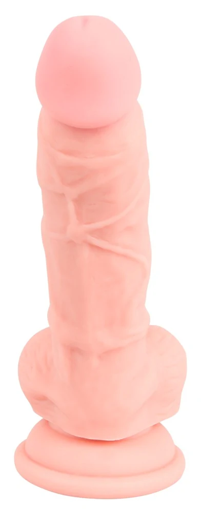 Levensechte siliconen dildo met zuigvoet 18 cm