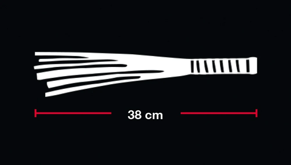 Zwart-rood zweepje 38 cm