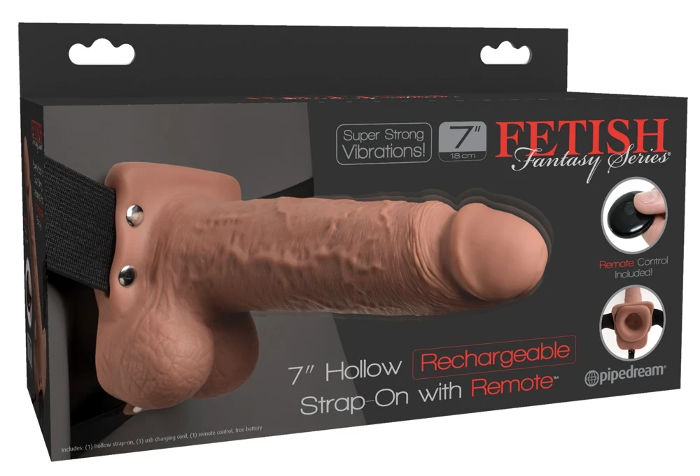 Vibrerende holle strap-on met afstandsbediening