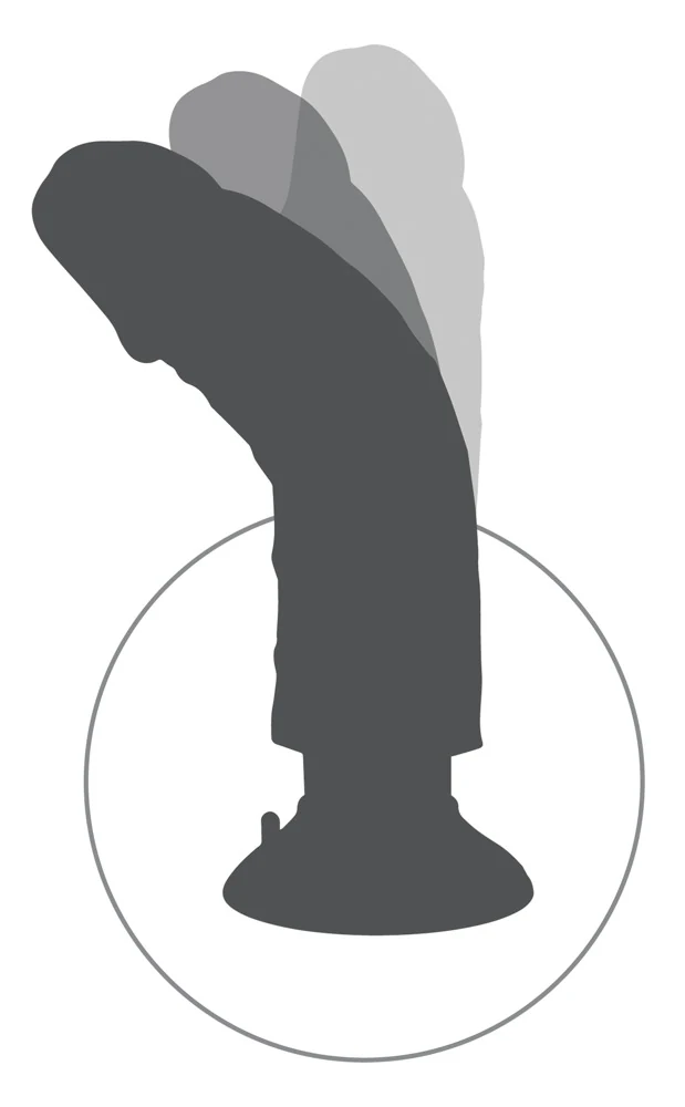 Buigbare vibrator met zuigvoet 23 cm