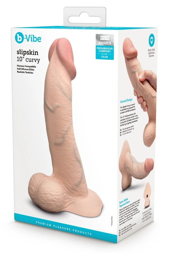 b-vibe 10 inch curvy dildo met zuigvoet