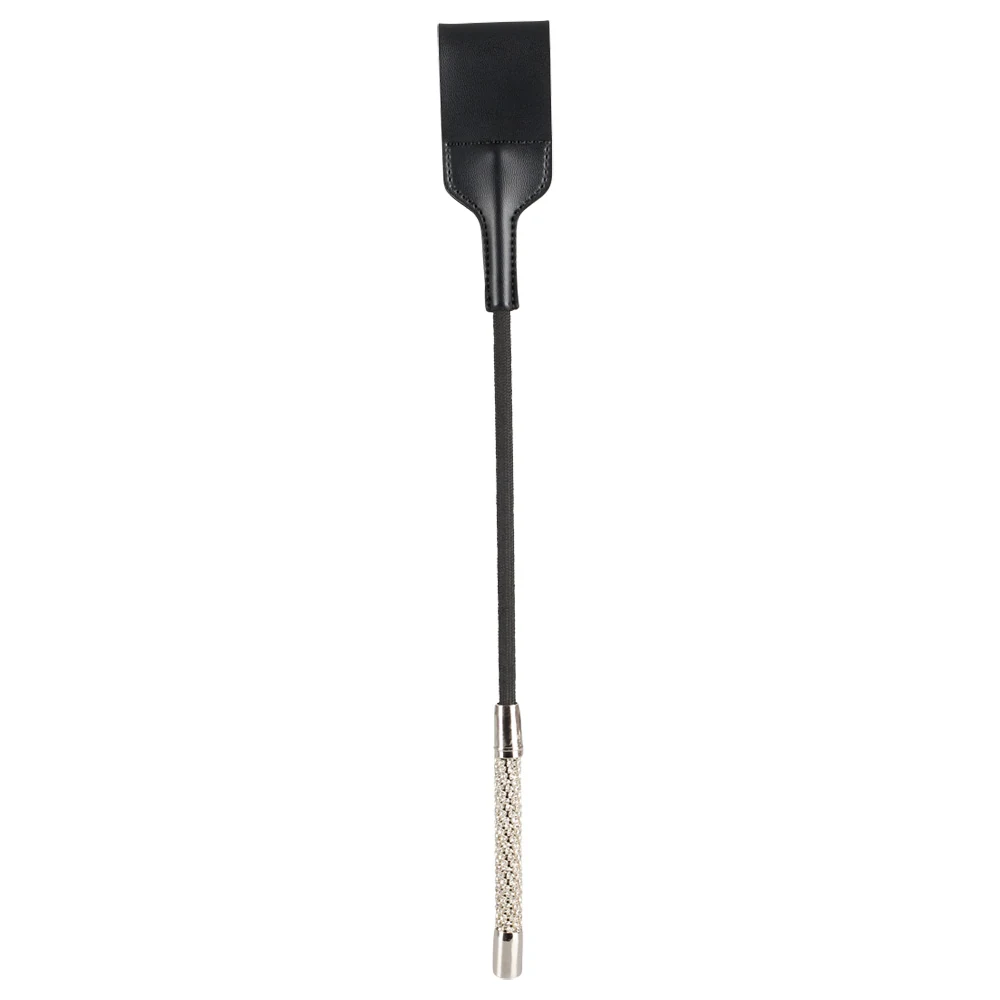 Zwarte flogger met strass handvat