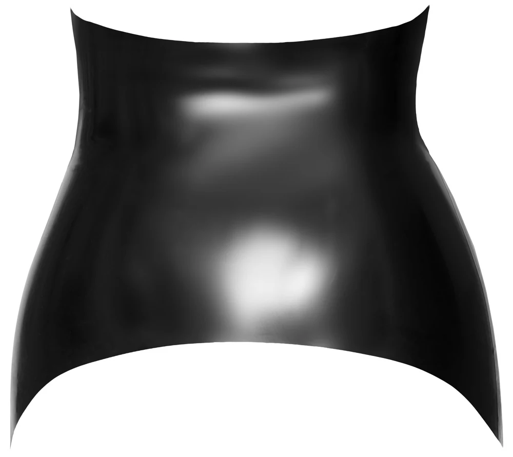 Zwarte latex jarretelgordel