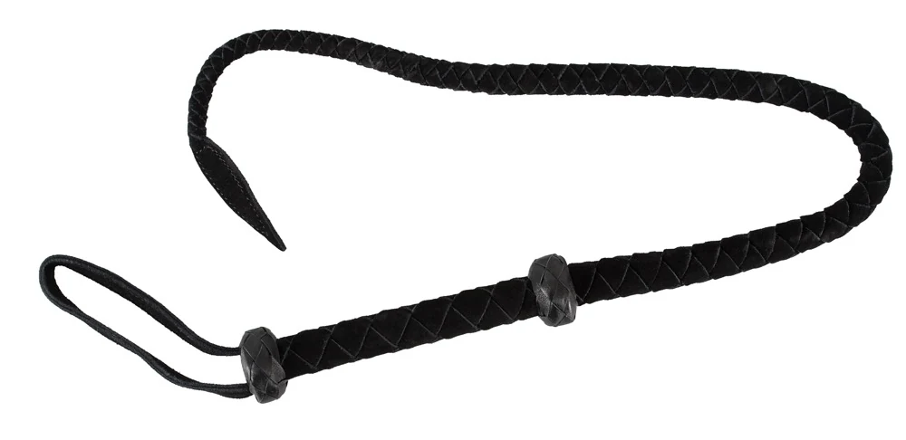 Zwart suède zweepje 90 cm