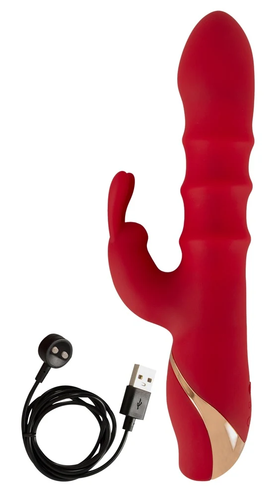 Rabbit vibrator met bewegende ringen