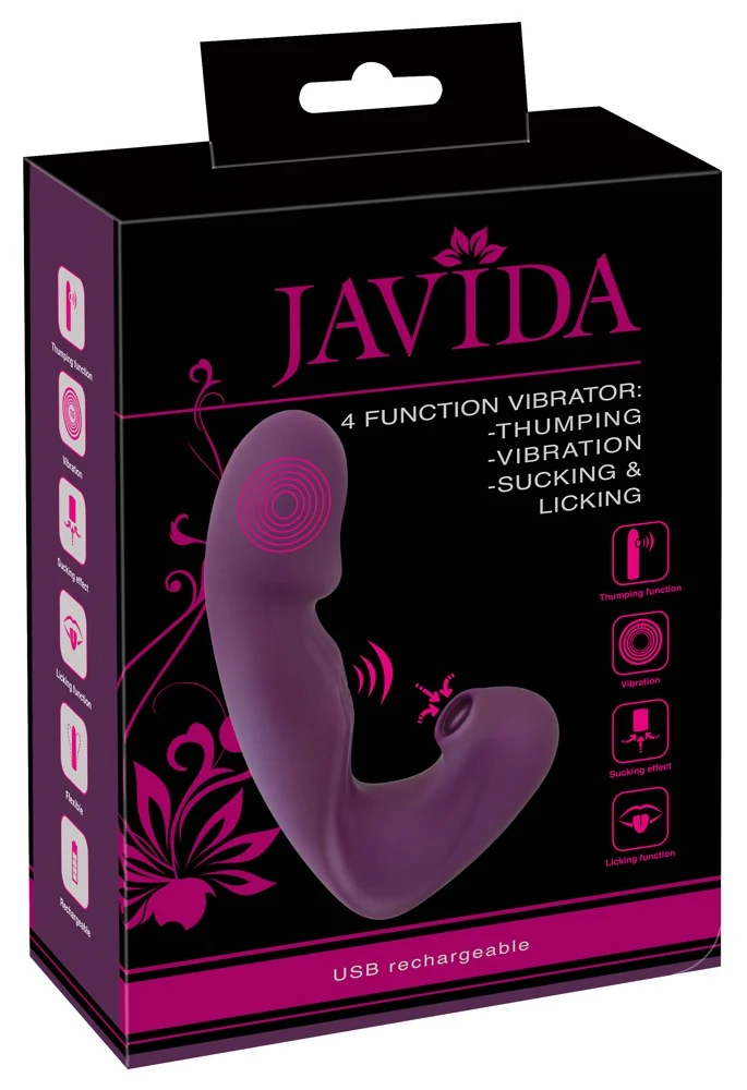Javida 4-functie vibrator met clitorisstimulator