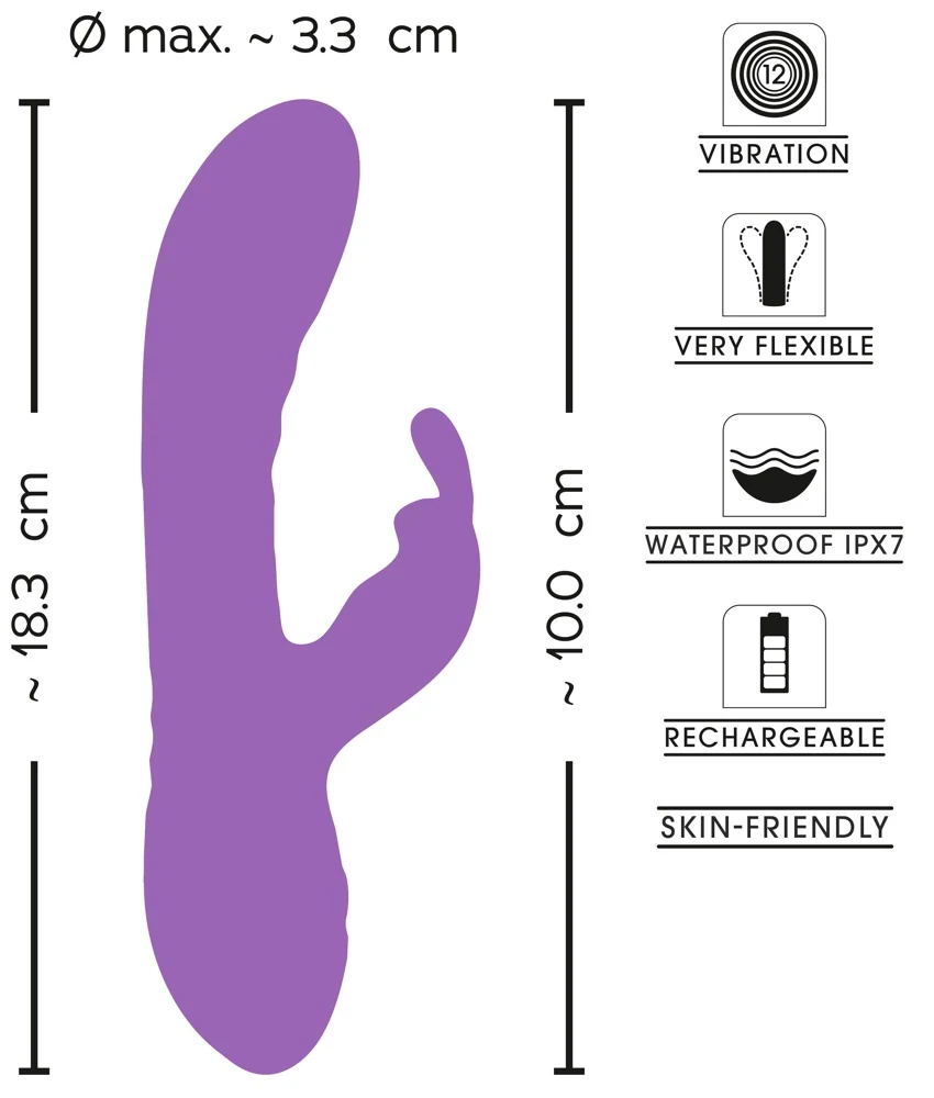 Flexible Rabbit Vibrator Metallic