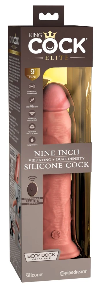 King Cock Elite Natural Vibrator met Afstandsbediening 24,8 cm
