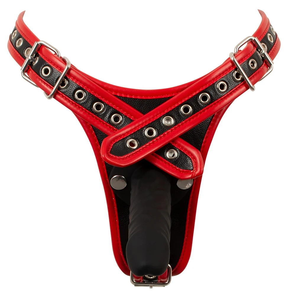 Bad Kitty strap-on string met 3 siliconen dildo's