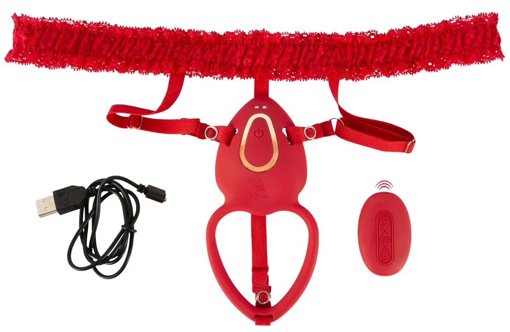 Handsfree clitoris vibrator met kanten jarretel en afstandsbediening