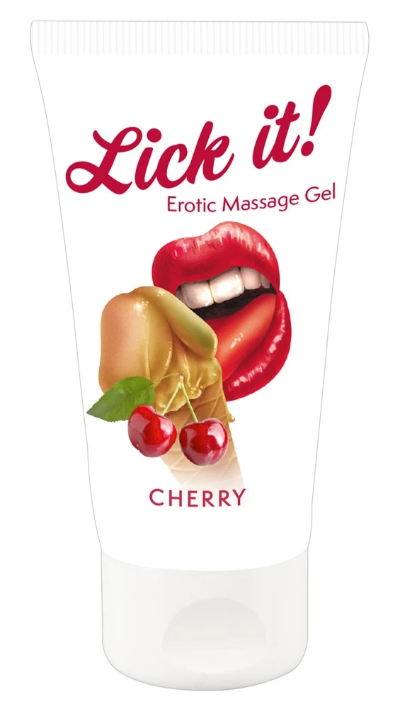Lick it! vegan massagegel op waterbasis kers 50 ml