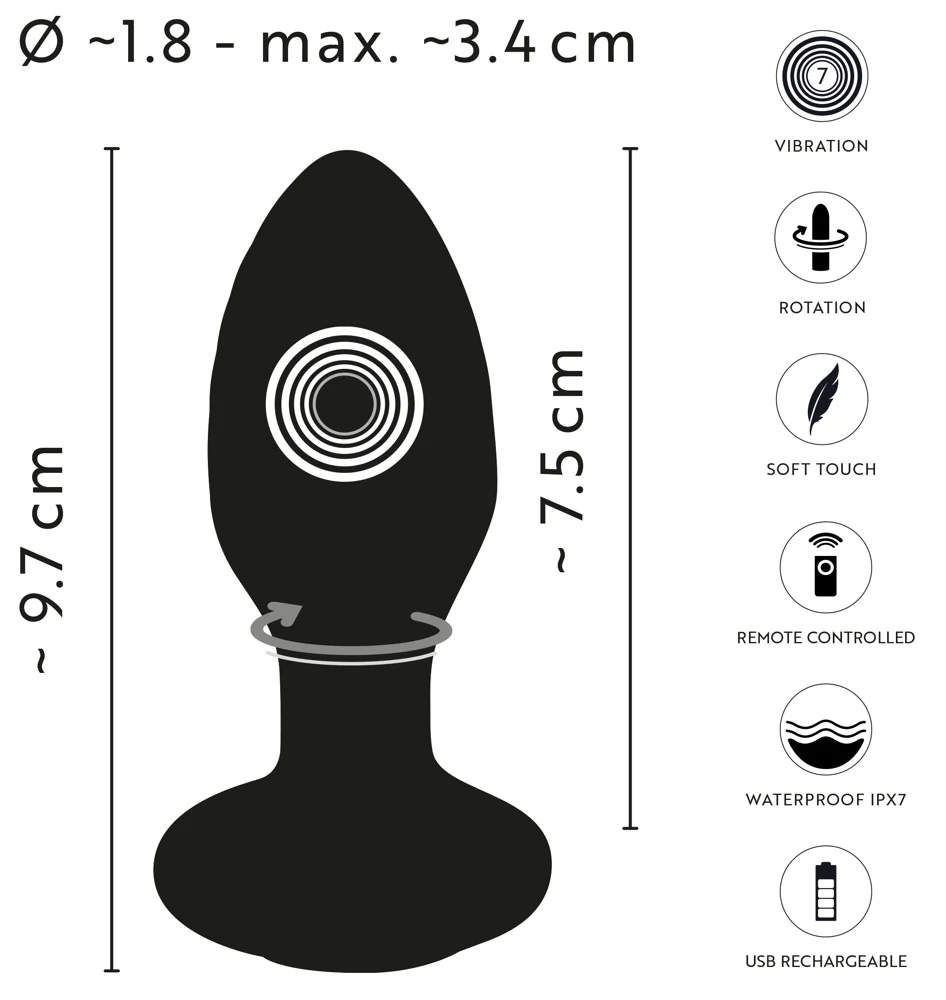 ANOS RC roterende buttplug