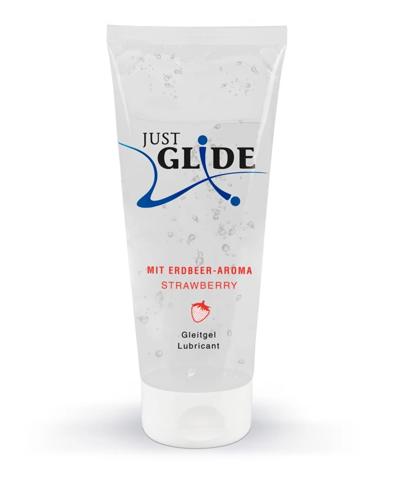 Just Glide glijmiddel op waterbasis aardbei